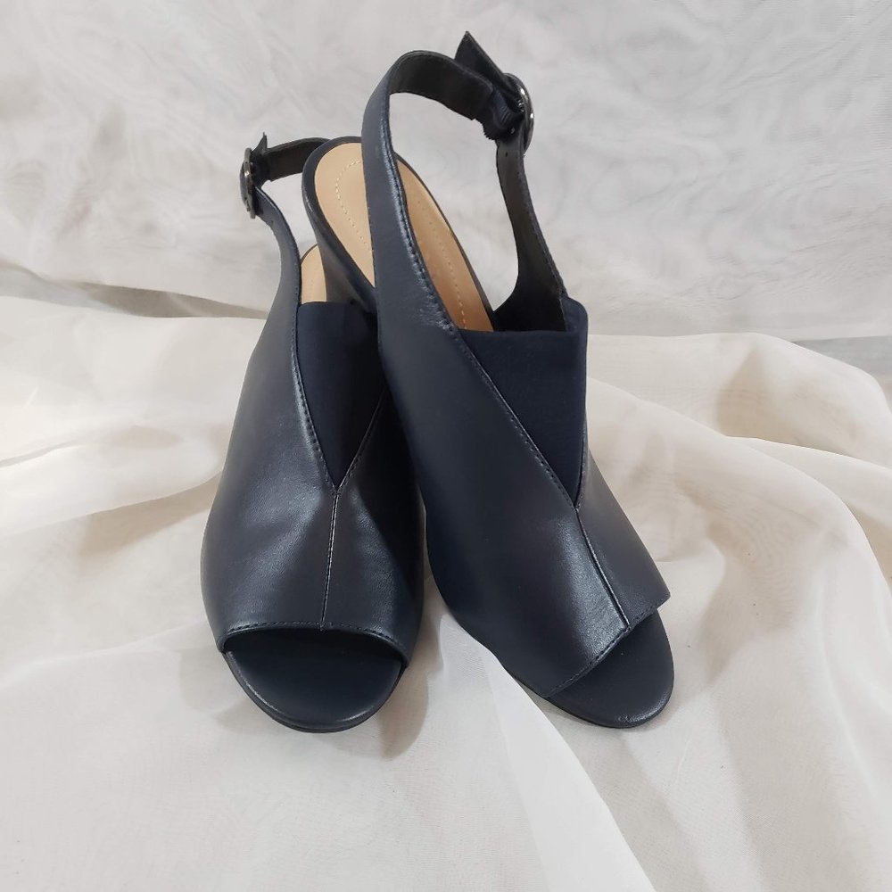 Alfani Step n Flex Navy Peep Toe Heels